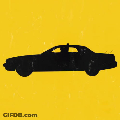 A Poster For Taxi Work Shows A Silhouette Of A Taxi GIF