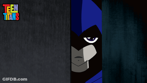 A Poster For Teen Titans With A Cartoon Character GIF