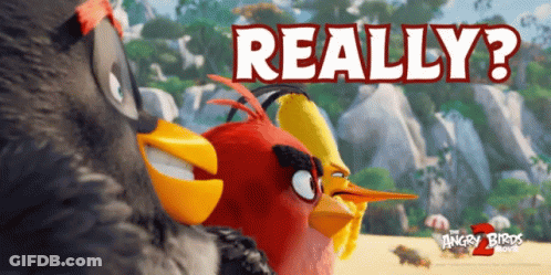 A Poster For The Angry Birds Movie That Says " Really " GIF