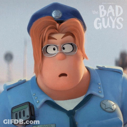 A Poster For The Bad Guys Features A Cartoon Character GIF