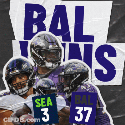 A Poster For The Baltimore Seahawks Shows Players Number 3 37 And 37 GIF