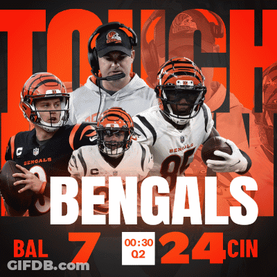 A Poster For The Bengals Shows A Coach And Players GIF