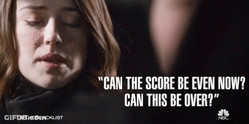 A Poster For The Blacklist With A Woman Crying GIF