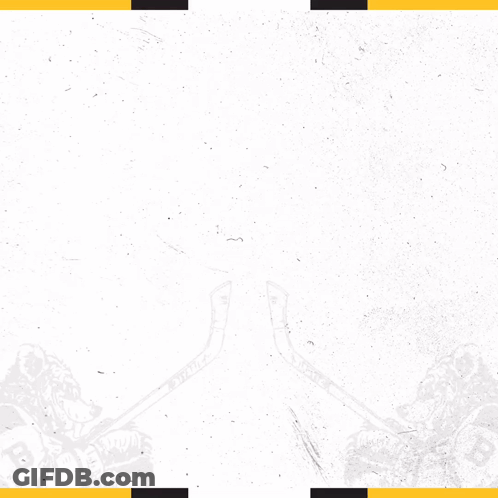 A Poster For The Boston Bruins Playoffs With A Bear On It GIF
