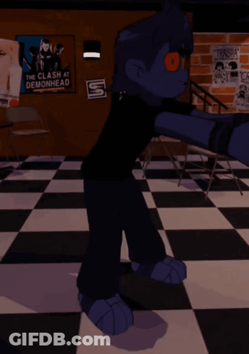 A Poster For The Clash At Demonhead Hangs On The Wall GIF