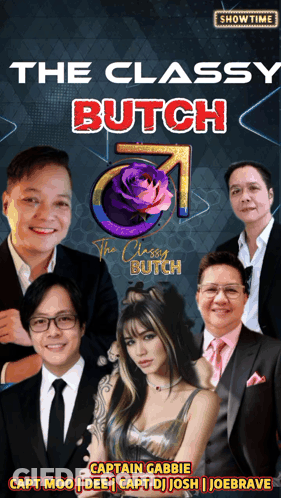 A Poster For The Classy Butch Shows A Group Of People GIF