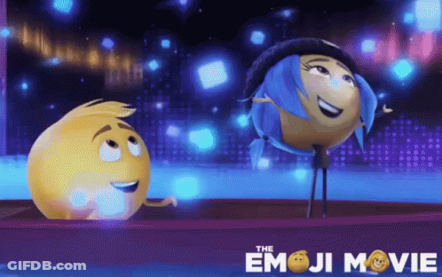 A Poster For The Emoji Movie Shows A Couple Of Emojis GIF