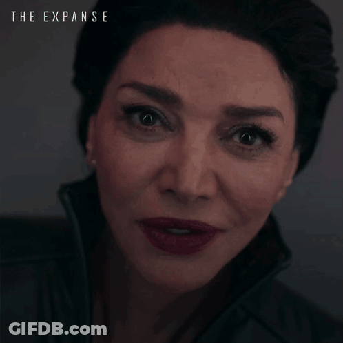 A Poster For The Expanse Shows A Woman 'S Face And Says The Whole Planet Not Pulling Me GIF