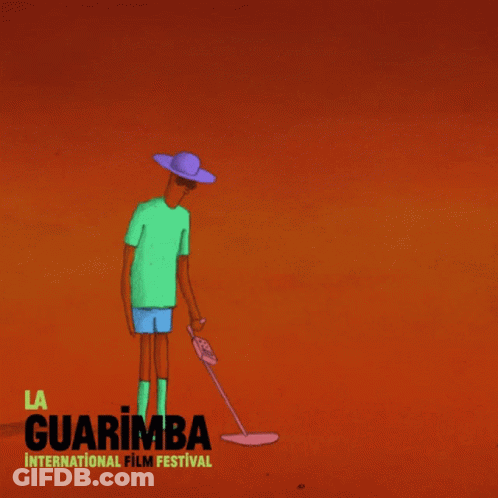 A Poster For The Guarimba International Film Festival Shows Two Men GIF