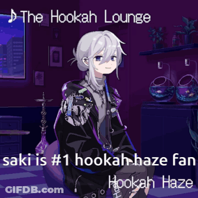 A Poster For The Hookah Lounge Shows A Girl With Hookah GIF