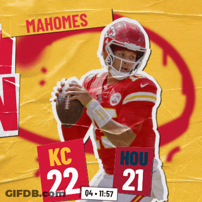 A Poster For The Kansas City Chiefs Shows A Player Holding A Football GIF