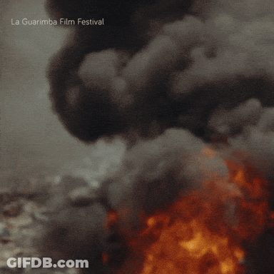 A Poster For The La Guarimba Film Festival Features A Large Fire GIF