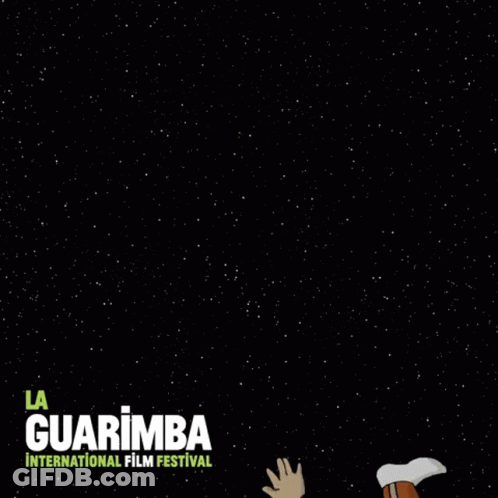 A Poster For The La Guarimba International Film Festival Shows A Man In Space GIF
