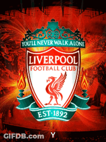 A Poster For The Liverpool Football Club Says You 'Ll Never Walk Alone On The Top GIF
