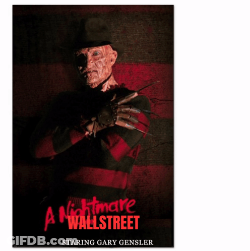 A Poster For The Movie A Nightmare On Wallstreet GIF