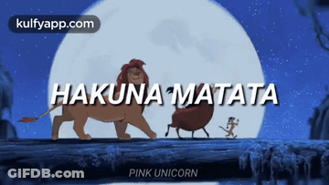 A Poster For The Movie Hakuna Matata With A Lion And A Monkey GIF