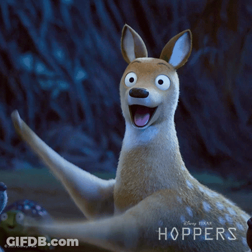 A Poster For The Movie Hoppers Shows A Deer GIF