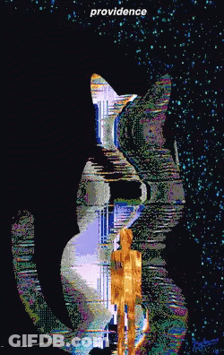 A Poster For The Movie Providence With A Silhouette Of A Woman GIF