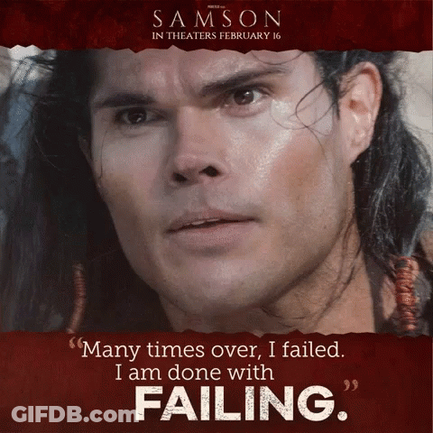 A Poster For The Movie Samson Shows A Man With Long Hair GIF