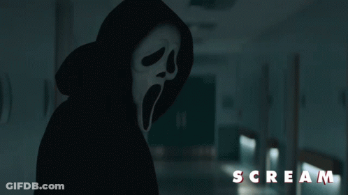 A Poster For The Movie Scream With A Ghost Face GIF
