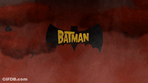 A Poster For The Movie The Batman With A Bat On It GIF