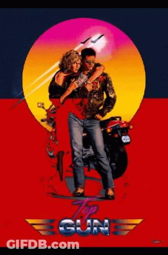 Top Gun Poster With Motorcycle Scene GIF