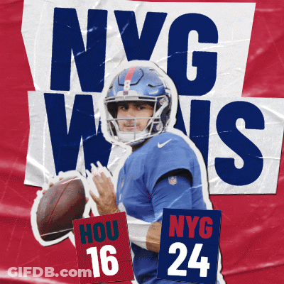 A Poster For The New York Giants Shows A Football Player GIF
