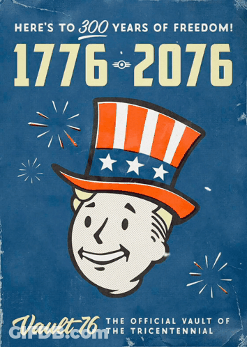 A Poster For The Official Vault Of The Tricentennial 1776-2076 GIF