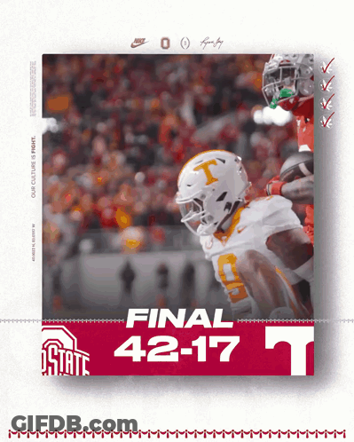 A Poster For The Ohio State Football Team That Says Final 42-17 GIF