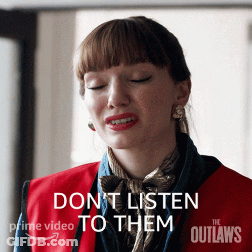 A Poster For The Outlaws Shows A Woman With Her Eyes Closed GIF