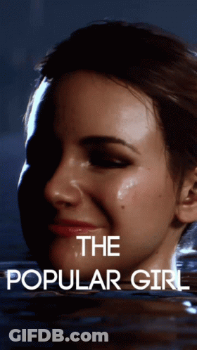 A Poster For The Popular Girl Shows A Woman 'S Face In The Water GIF