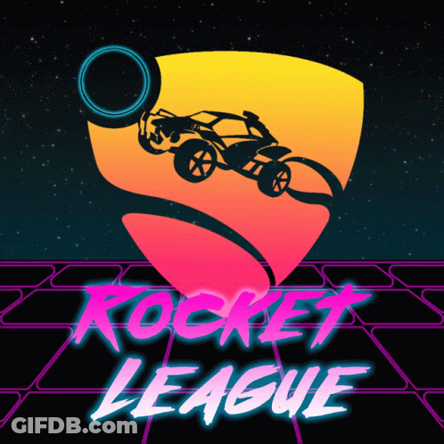 A Poster For The Rocket League With A Rocket In The Middle GIF