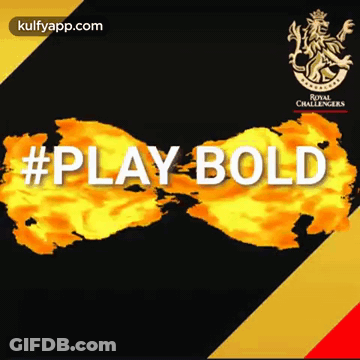 A Poster For The Royal Challengers With The Hashtag #Play Bold GIF