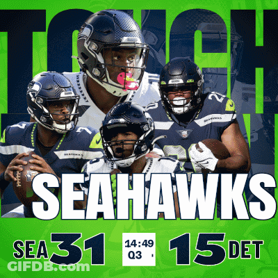 A Poster For The Seahawks Football Team Shows The Time As 14:49 GIF
