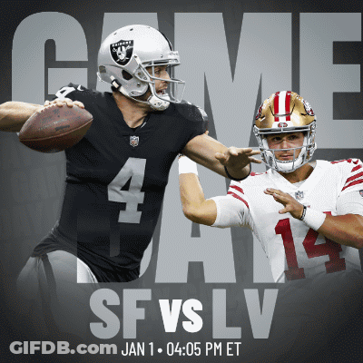 A Poster For The Sf Vs Lv Football Game GIF