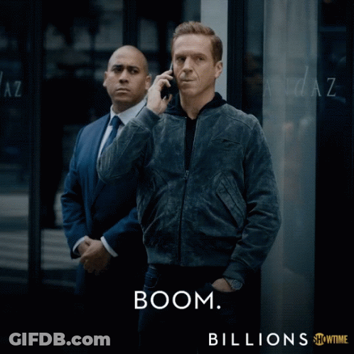 A Poster For The Show Billions Shows Two Men GIF