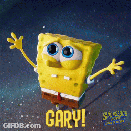 A Poster For The Spongebob Movie Shows Gary GIF