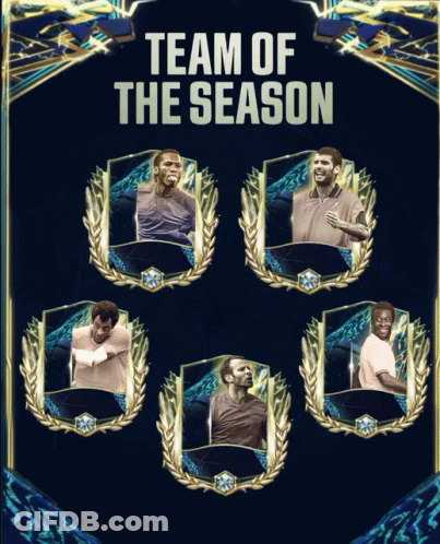 A Poster For The Team Of The Season With A Few Players GIF