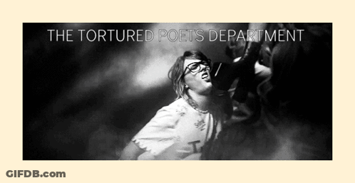 A Poster For The Tortured Poets Department With A Woman Screaming GIF