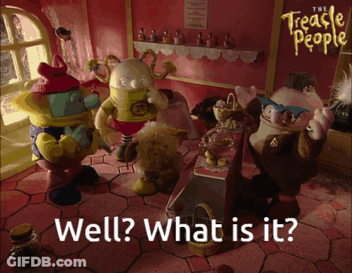 A Poster For The Treacle People Shows A Group Of Stuffed Animals In A Pink Room GIF