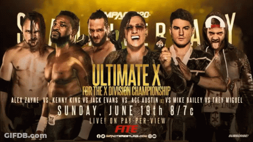 A Poster For The Ultimate X For The X Division Championship On June 19Th GIF