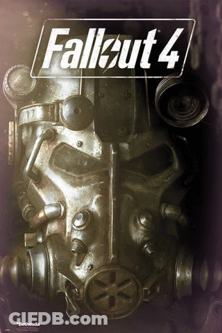 A Poster For The Video Game Fallout 4 Shows A Helmet GIF