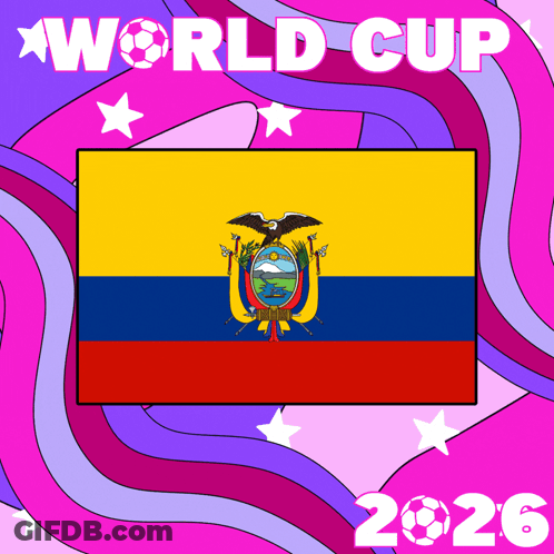 A Poster For The World Cup 2026 With A Flag In The Center GIF