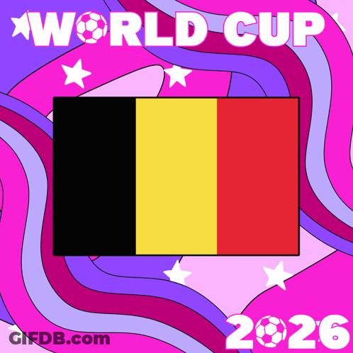 A Poster For The World Cup 2026 With A Flag In The Middle GIF