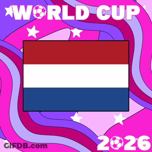 A Poster For The World Cup 2026 With A Flag In The Middle GIF