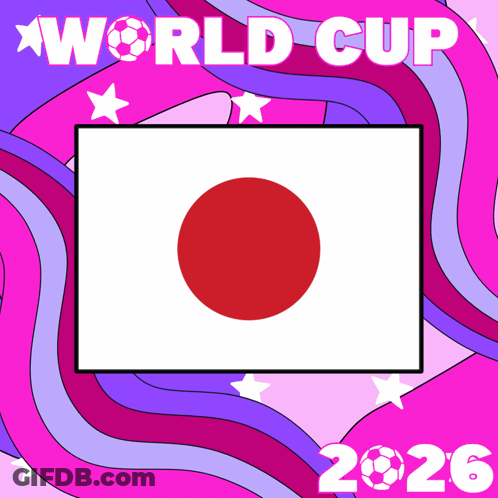 A Poster For The World Cup 2026 With A Flag In The Middle GIF