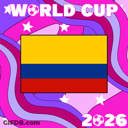 A Poster For The World Cup 2026 With A Soccer Ball On It GIF