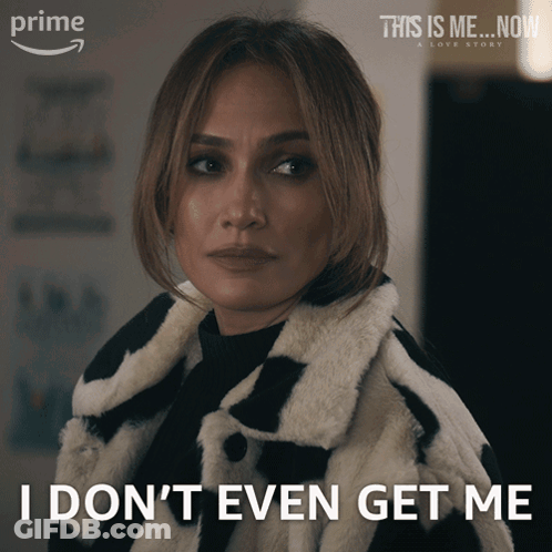 A Poster For This Is Me Now Shows A Woman In A Fur Coat GIF