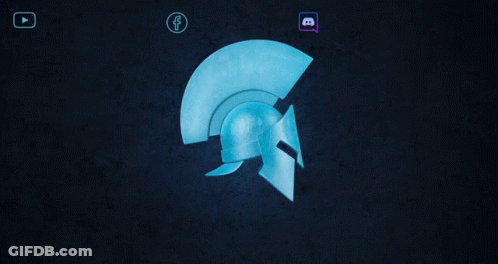 A Poster For Trojan Family Shows A Spartan Helmet On A Dark Background GIF