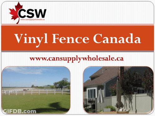 A Poster For Vinyl Fence Canada Shows A House And A Field GIF